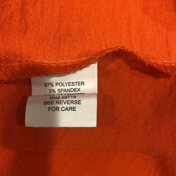 NY Collection Orange Peasant Top With Ruffled Sleeves, Size 3X, EUC - Picture 7 of 10